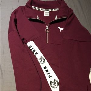 Pink half zip oversized sweater XS